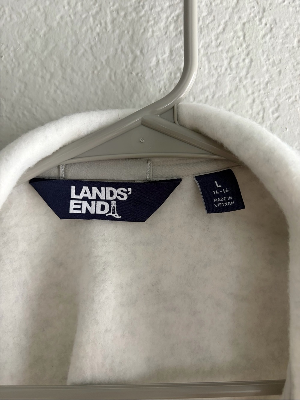 Lands' End Women's Cream Long Snap-Front Coat - Picture 3 of 4